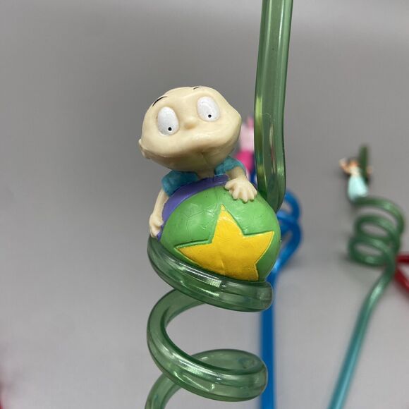 Vintage Crazy Twisty Straws Lot of 5 Disney Warner Bros Applause 90s Rugrats - Picture 4 of 16